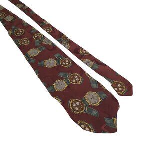 Mens Burgundy Novelty Tie Watch Pattern Unique Accessory Classic Stylish Gift